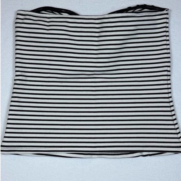 Anthropologie Maeve Black and White Striped Strapless Top - Picture 5 of 6